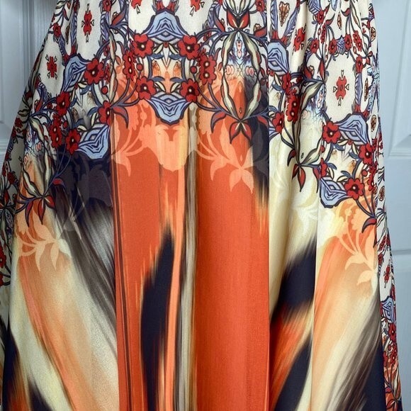 BEBE Dress Multi Coral Yellow Red Brown Black Mesh Tassels Mini Size XS EUC! - Picture 14 of 14